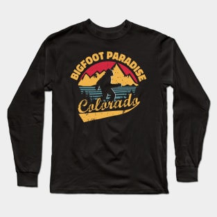 Bigfoot Paradise, Colorado, Funny CO Yeti Sasquatch Mountains Long Sleeve T-Shirt